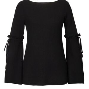 Banana Republic x Olivia Palermo Bow Bell-Sleeve Sweater Black Small S